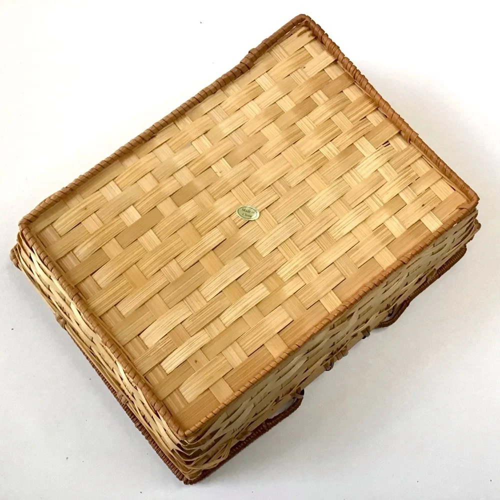 Vintage rectangular wicker